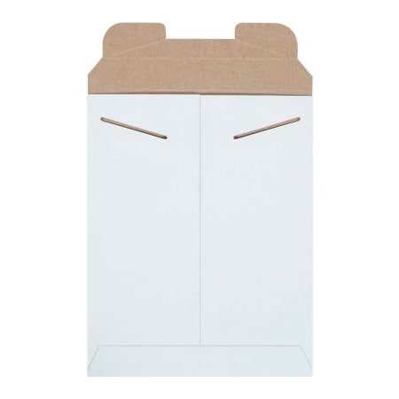 The Packaging Wholesalers Stayflats Tab Lock Mailers, 9"W x 11-1/2"L, White, 100/Pack ENVRM2SFW